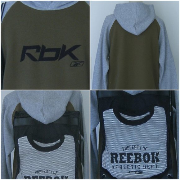 Reebok Sweatshirt 3 Pieces Hoodie Tee & Cinch Bag - Picture 4 of 11